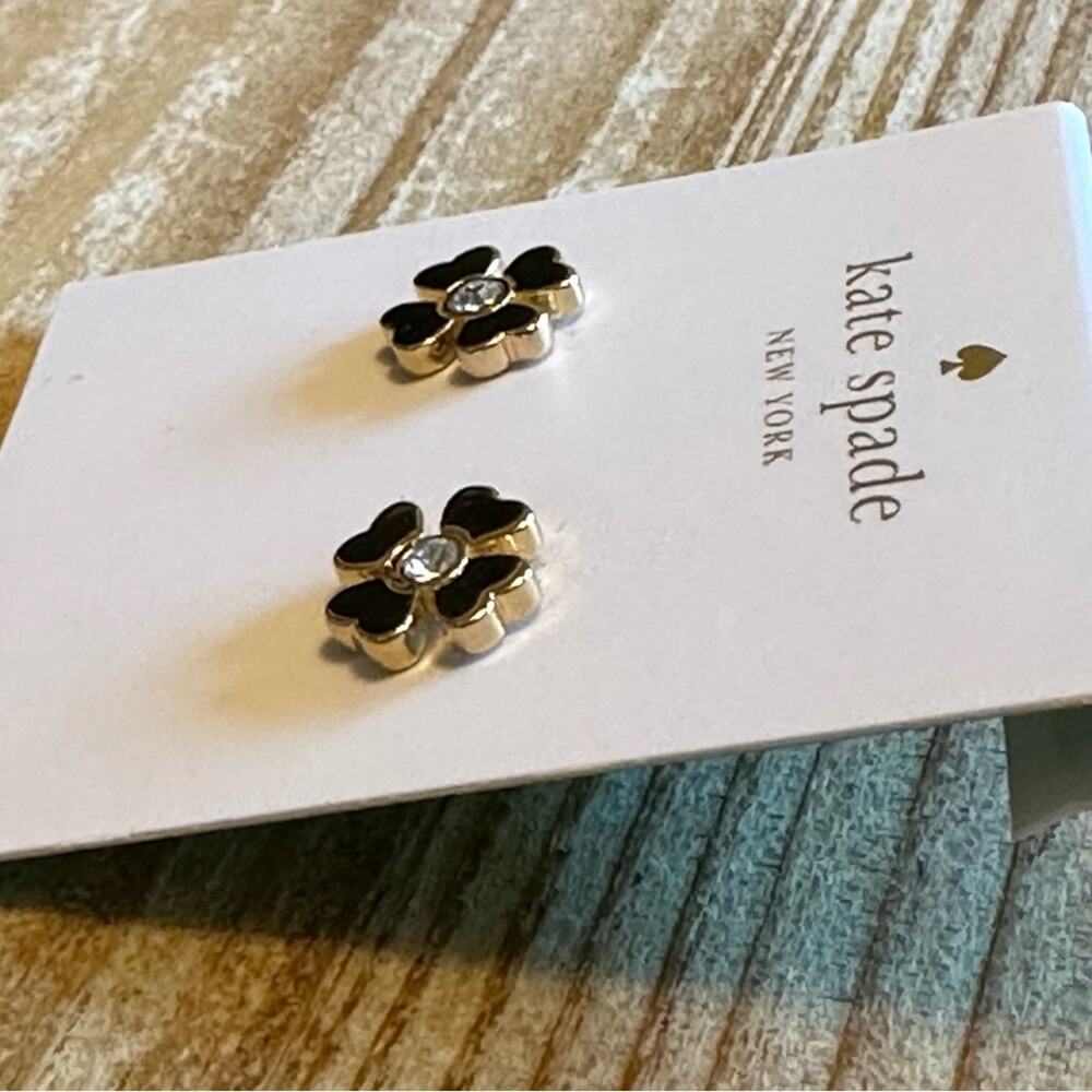 Kate Spade - Dainty Sparklers post earrings, gold tone with crystals - Picture 4 of 5